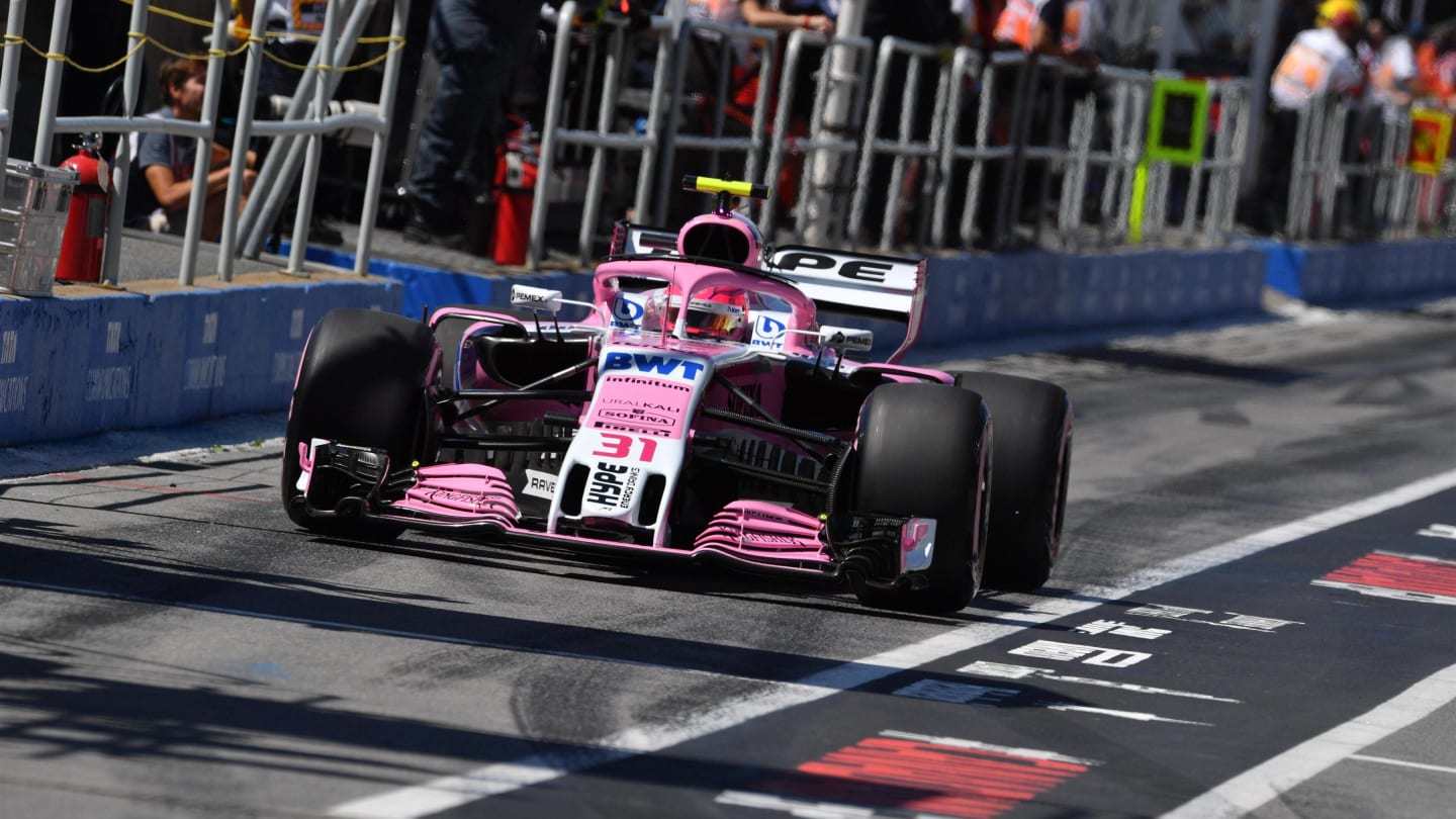 Esteban Ocon (FRA) Force India VJM11 at Formula One World Championship, Rd7, Canadian Grand Prix, Qualifying, Montreal, Canada, Saturday 9 June 2018. © Jerry Andre/Sutton Images