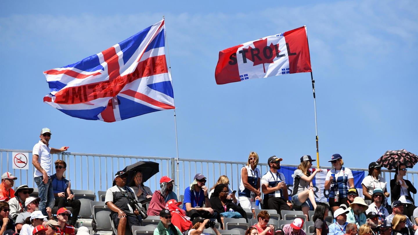 Union flag and Canadian flag at Formula One World Championship, Rd7, Canadian Grand Prix, Qualifying, Montreal, Canada, Saturday 9 June 2018. © Mark Sutton/Sutton Images