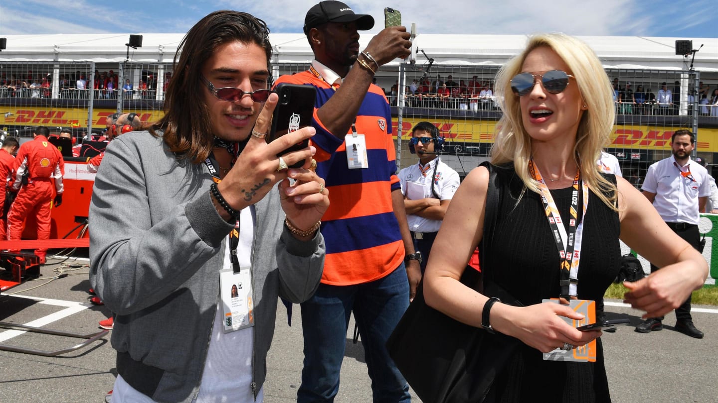 Hector Bellerin (ESP) Footballer on the grid at Formula One World Championship, Rd7, Canadian Grand