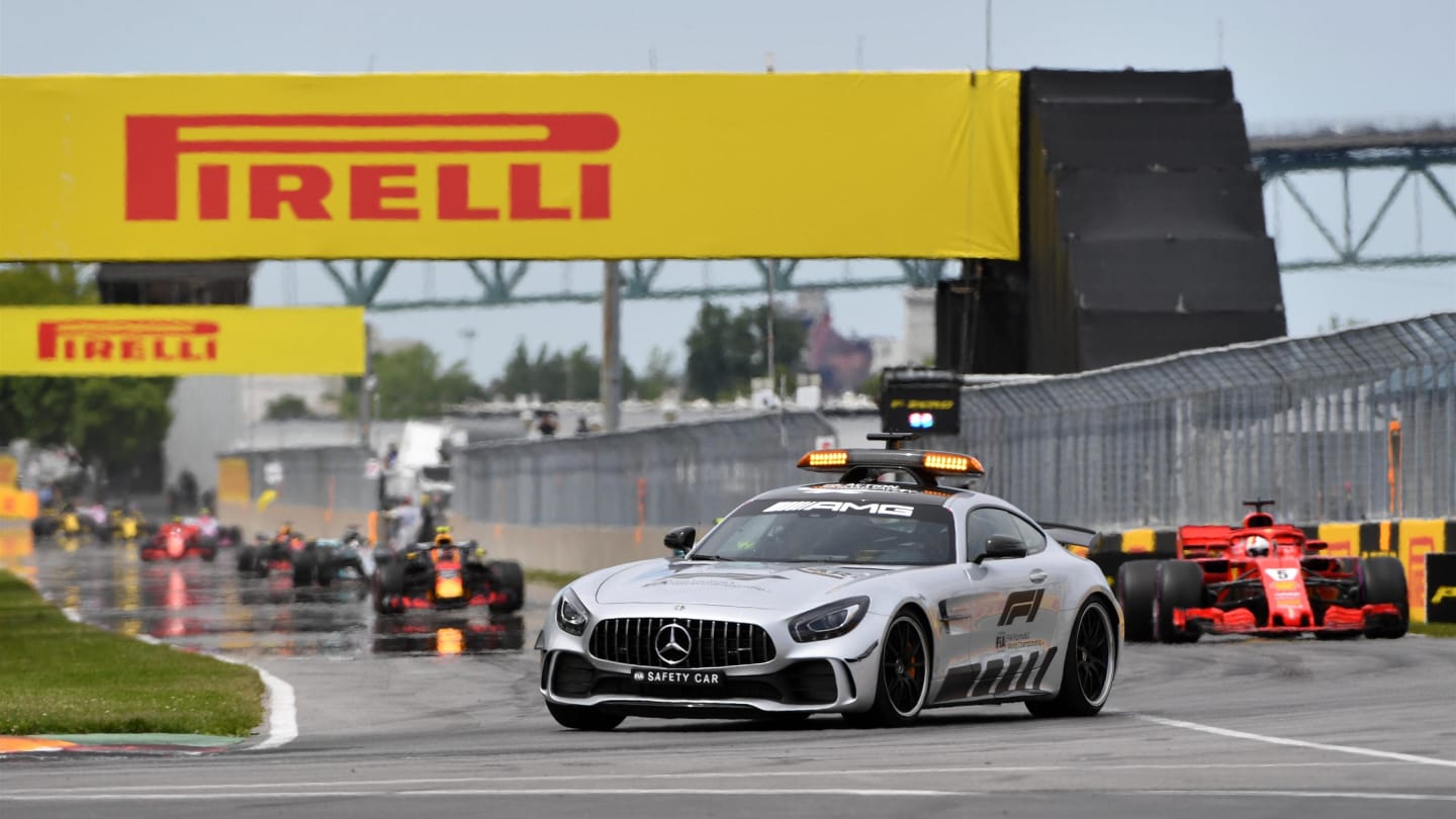 Safety car leads the field at Formula One World Championship, Rd7, Canadian Grand Prix, Race, Montreal, Canada, Sunday10 June 2018. © Mark Sutton/Sutton Images