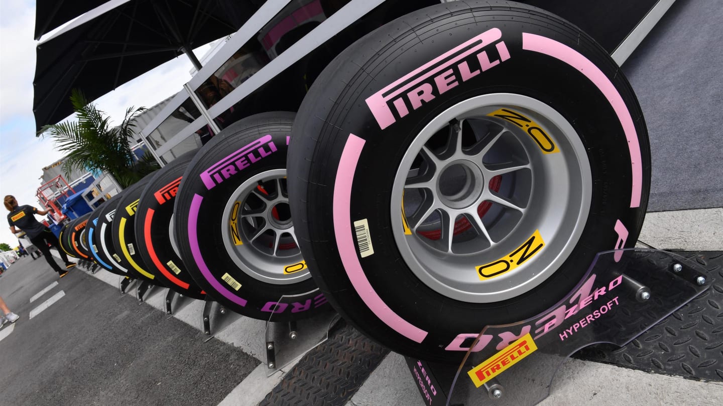 Pirelli tyres at Formula One World Championship, Rd7, Canadian Grand Prix, Preparations, Montreal, Canada, Thursday 7 June 2018. © Mark Sutton/Sutton Images