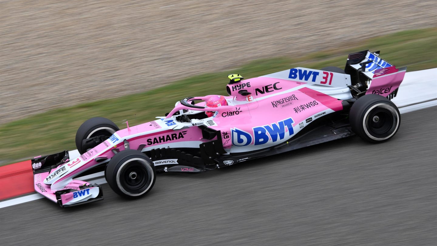 Esteban Ocon (FRA) Force India VJM11 at Formula One World Championship, Rd3, Chinese Grand Prix, Practice, Shanghai, China, Friday 13 April 2018. © Jerry Andre/Sutton Images