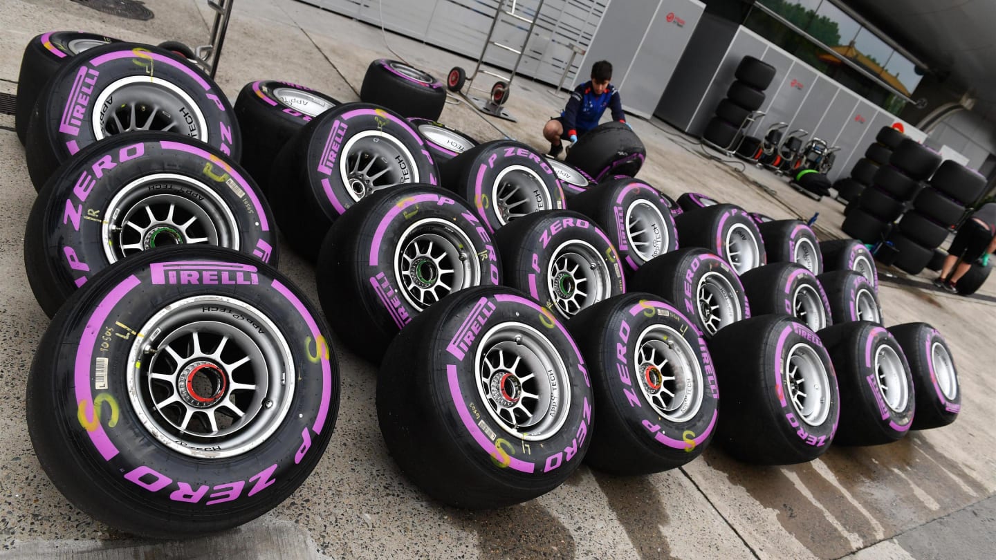 Pirelli tyres at Formula One World Championship, Rd3, Chinese Grand Prix, Qualifying, Shanghai, China, Saturday 14 April 2018. © Mark Sutton/Sutton Images