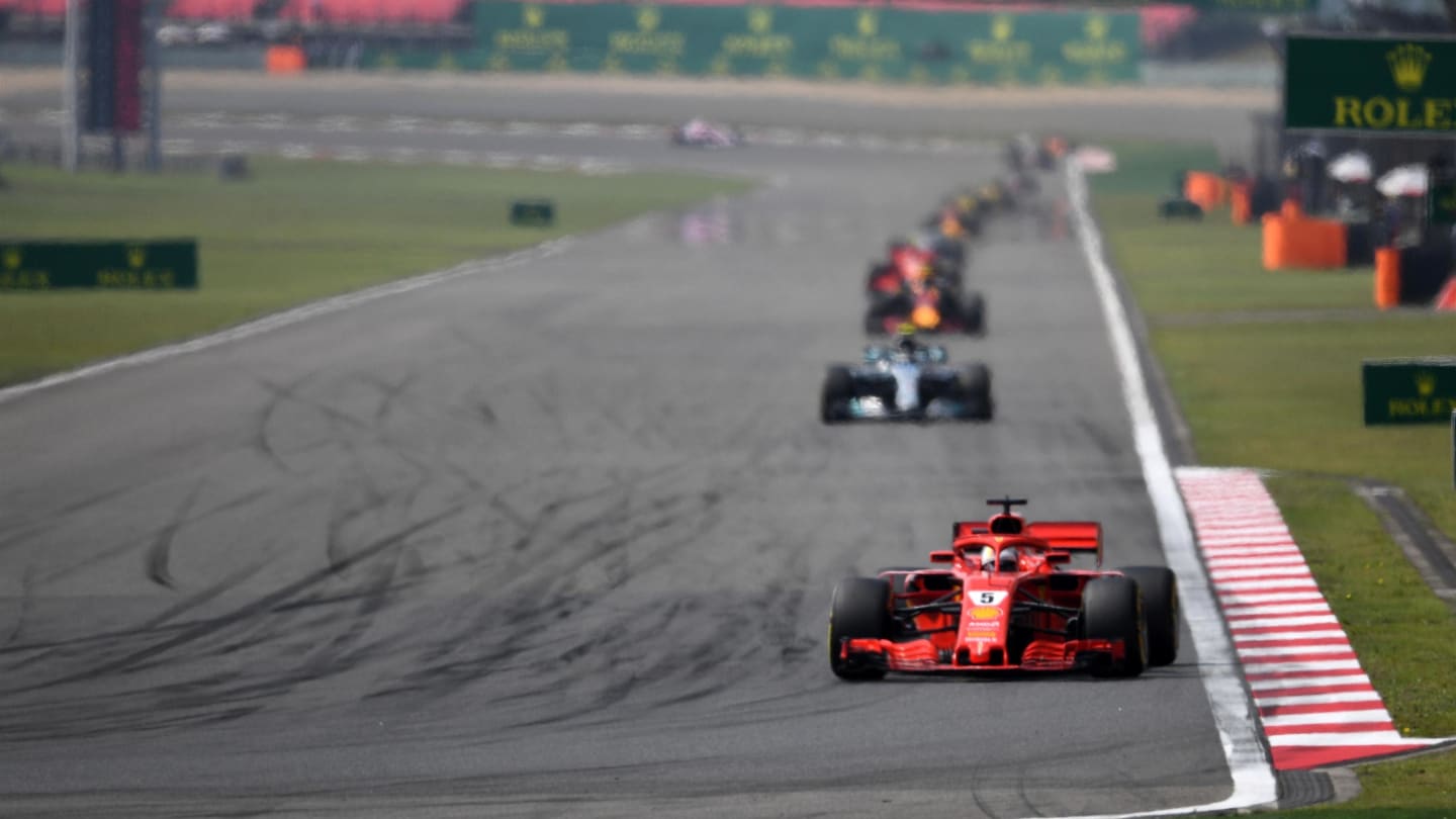 Sebastian Vettel (GER) Ferrari SF-71H leads Formula One World Championship, Rd3, Chinese Grand Prix, Race, Shanghai, China, Sunday 15 April 2018. © Simon Galloway/Sutton Images