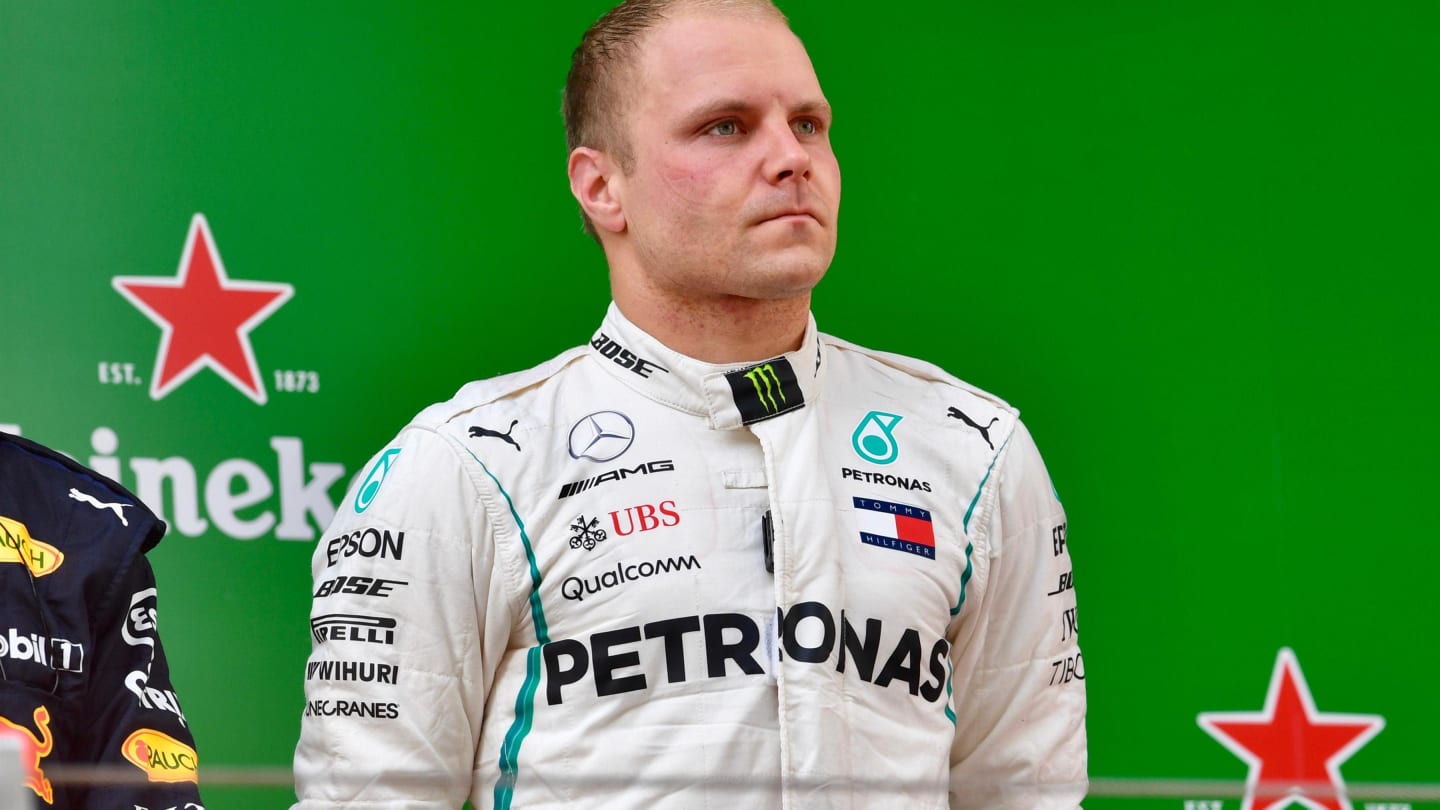 Valtteri Bottas (FIN) Mercedes-AMG F1 on the podium at Formula One World Championship, Rd3, Chinese Grand Prix, Race, Shanghai, China, Sunday 15 April 2018. © Jerry Andre/Sutton Images