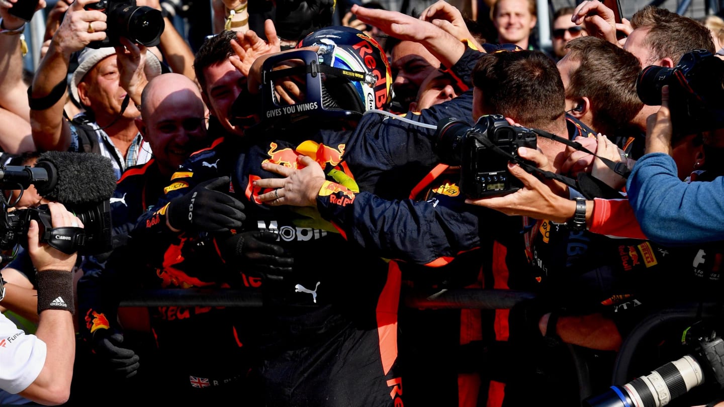 Race winner Daniel Ricciardo (AUS) Red Bull Racing celebrates in parc ferme at Formula One World Championship, Rd3, Chinese Grand Prix, Race, Shanghai, China, Sunday 15 April 2018. © Jerry Andre/Sutton Images