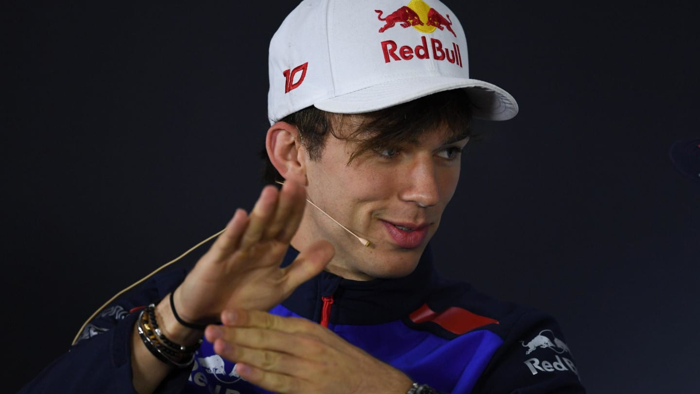 Pierre Gasly (FRA) Scuderia Toro Rosso in the Press Conference at Formula One World Championship, Rd3, Chinese Grand Prix, Preparations, Shanghai, China, Thursday 12 April 2018. © Jerry Andre/Sutton Images