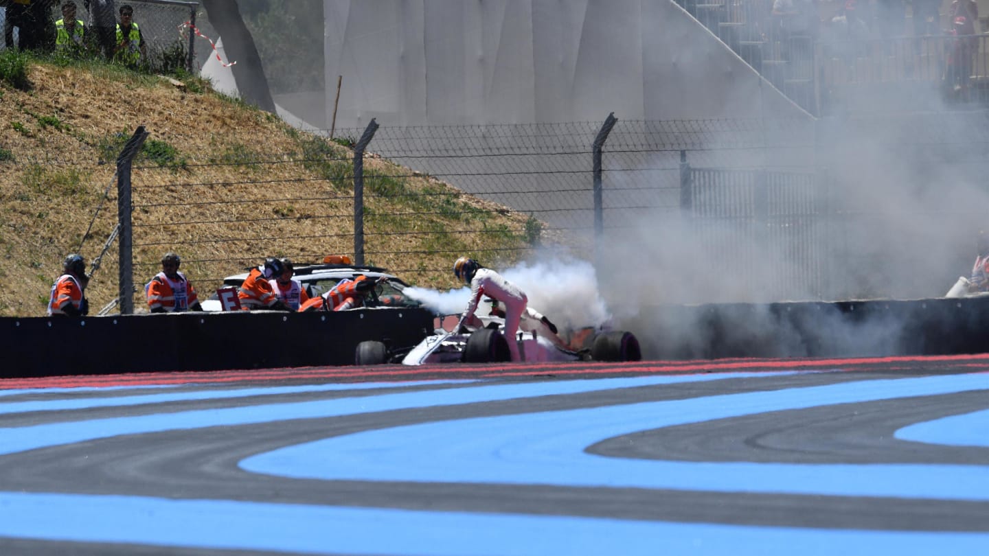 Marcus Ericsson (SWE) Alfa Romeo Sauber C37 crashed and caught fire in FP1 at Formula One World Championship, Rd8, French Grand Prix, Practice, Paul Ricard, France, Friday 22 June 2018. © Jerry Andre/Sutton Images