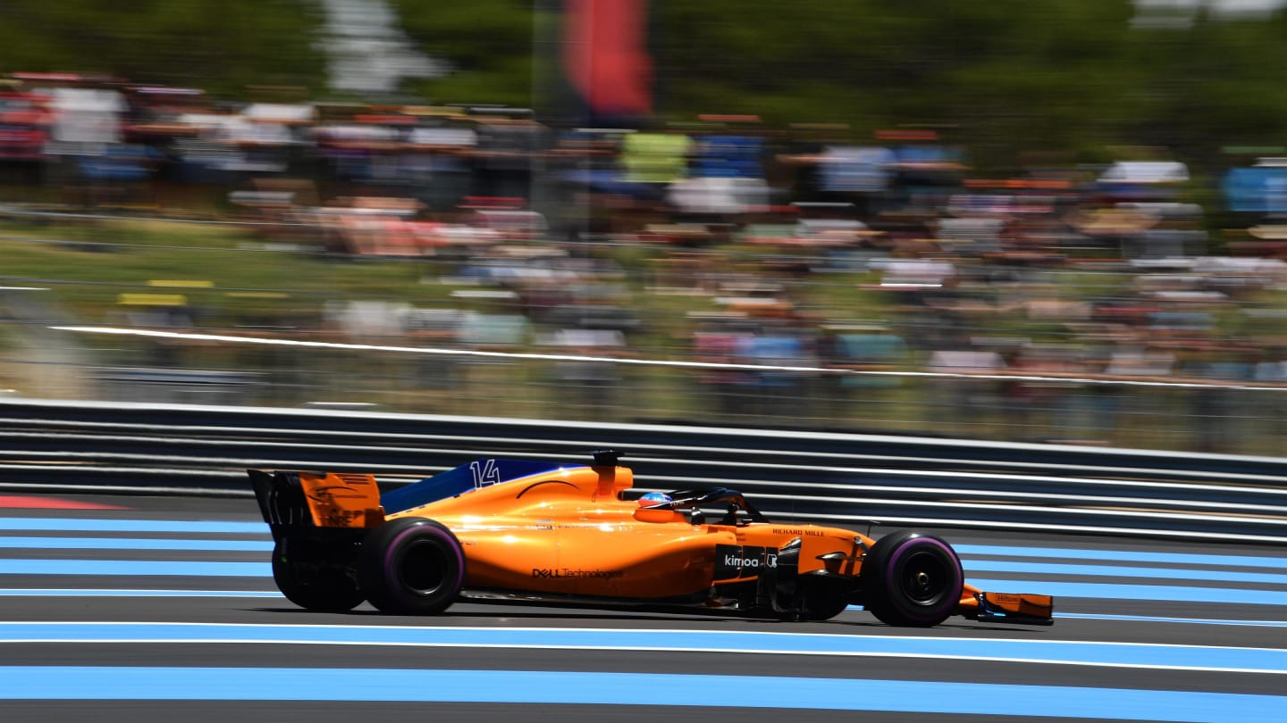 Fernando Alonso (ESP) McLaren MCL33 at Formula One World Championship, Rd8, French Grand Prix, Practice, Paul Ricard, France, Friday 22 June 2018. © Mark Sutton/Sutton Images