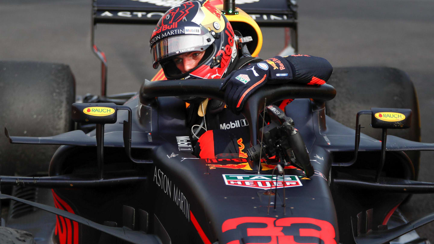 Max Verstappen (NED) Red Bull Racing RB14 in parc ferme at Formula One World Championship, Rd8,