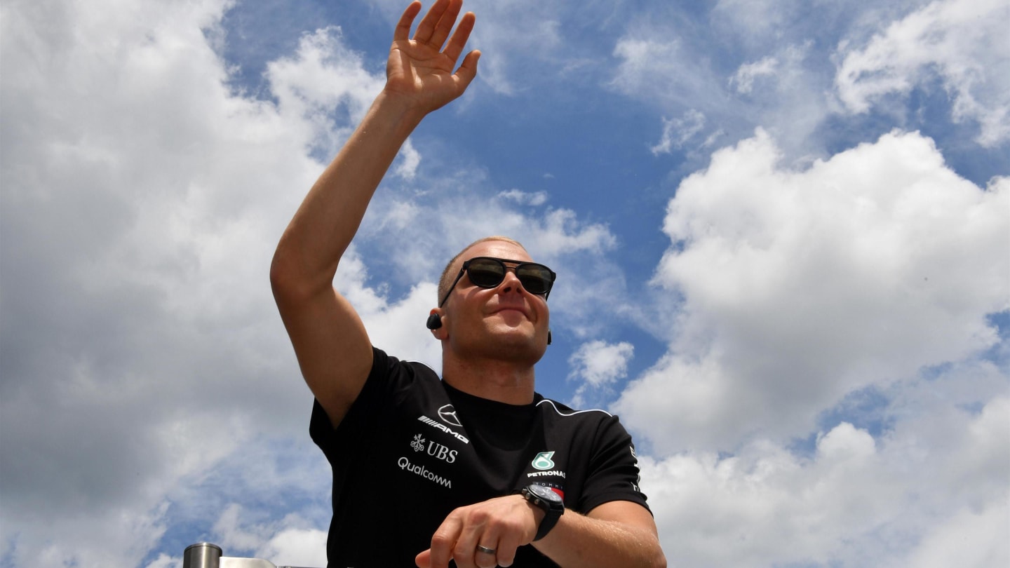 Valtteri Bottas (FIN) Mercedes-AMG F1 on the drivers parade at Formula One World Championship, Rd8, French Grand Prix, Race, Paul Ricard, France, Sunday 24 June 2018. © Mark Sutton/Sutton Images