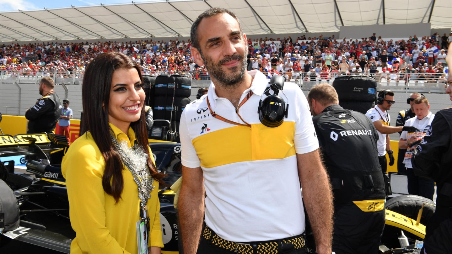 Cyril Abiteboul (FRA) Renault Sport F1 Managing Director and Aseel Al-Hamad, board member of the