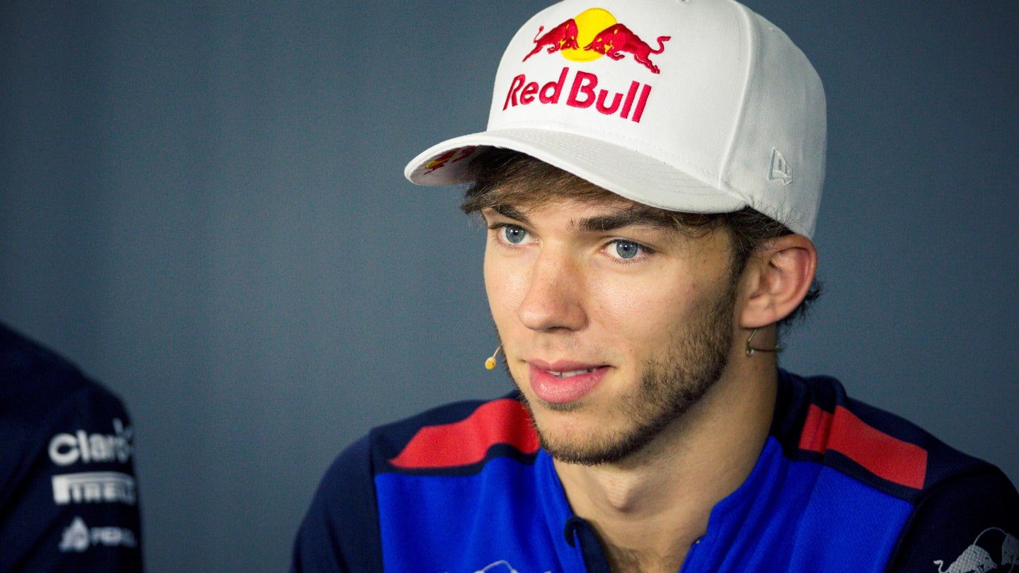 Pierre Gasly (FRA) Scuderia Toro Rosso in the Press Conference at Formula One World Championship,