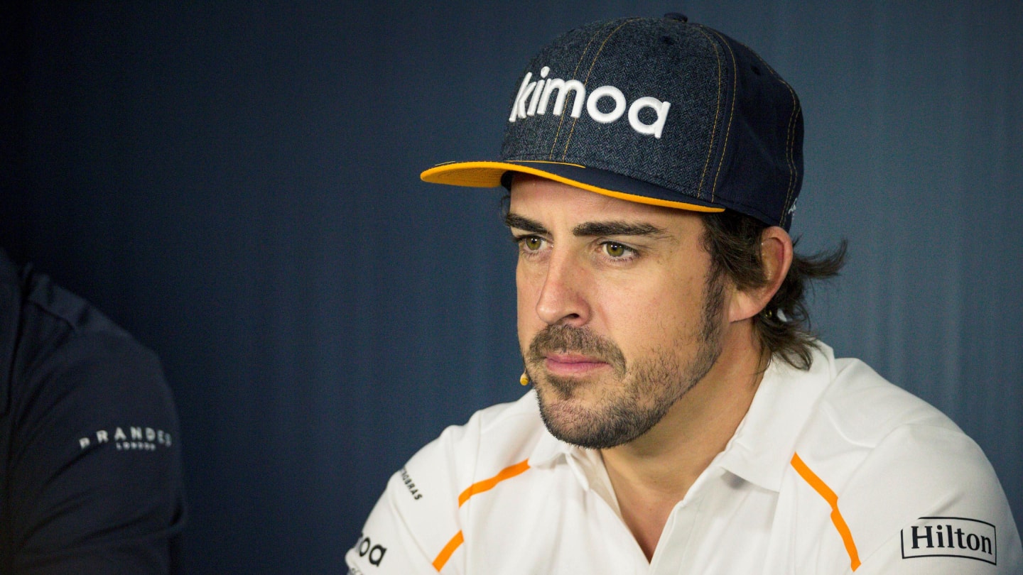 Fernando Alonso (ESP) McLaren in the Press Conference at Formula One World Championship, Rd8,
