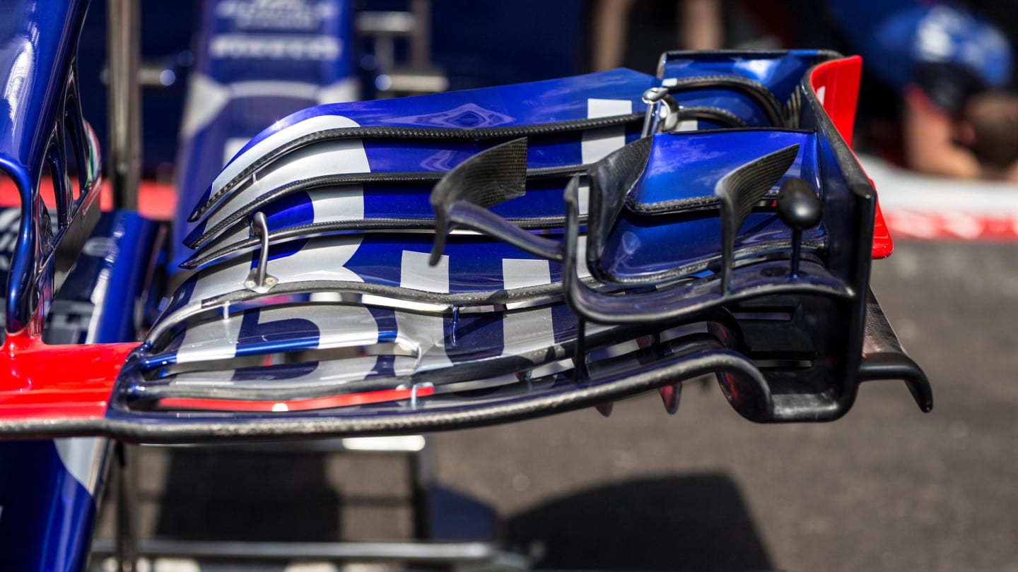 Scuderia Toro Rosso STR13 front wing detail at Formula One World Championship, Rd8, French Grand Prix, Preparations, Paul Ricard, France, Thursday 21 June 2018. © Manuel Goria/Sutton Images