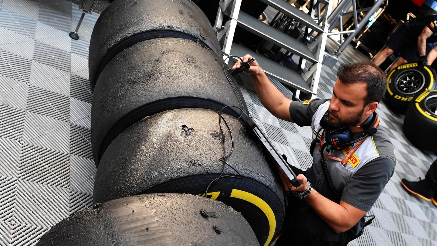 Pirelli Engineer and Pirelli tyres at Formula One World Championship, Rd11, German Grand Prix,
