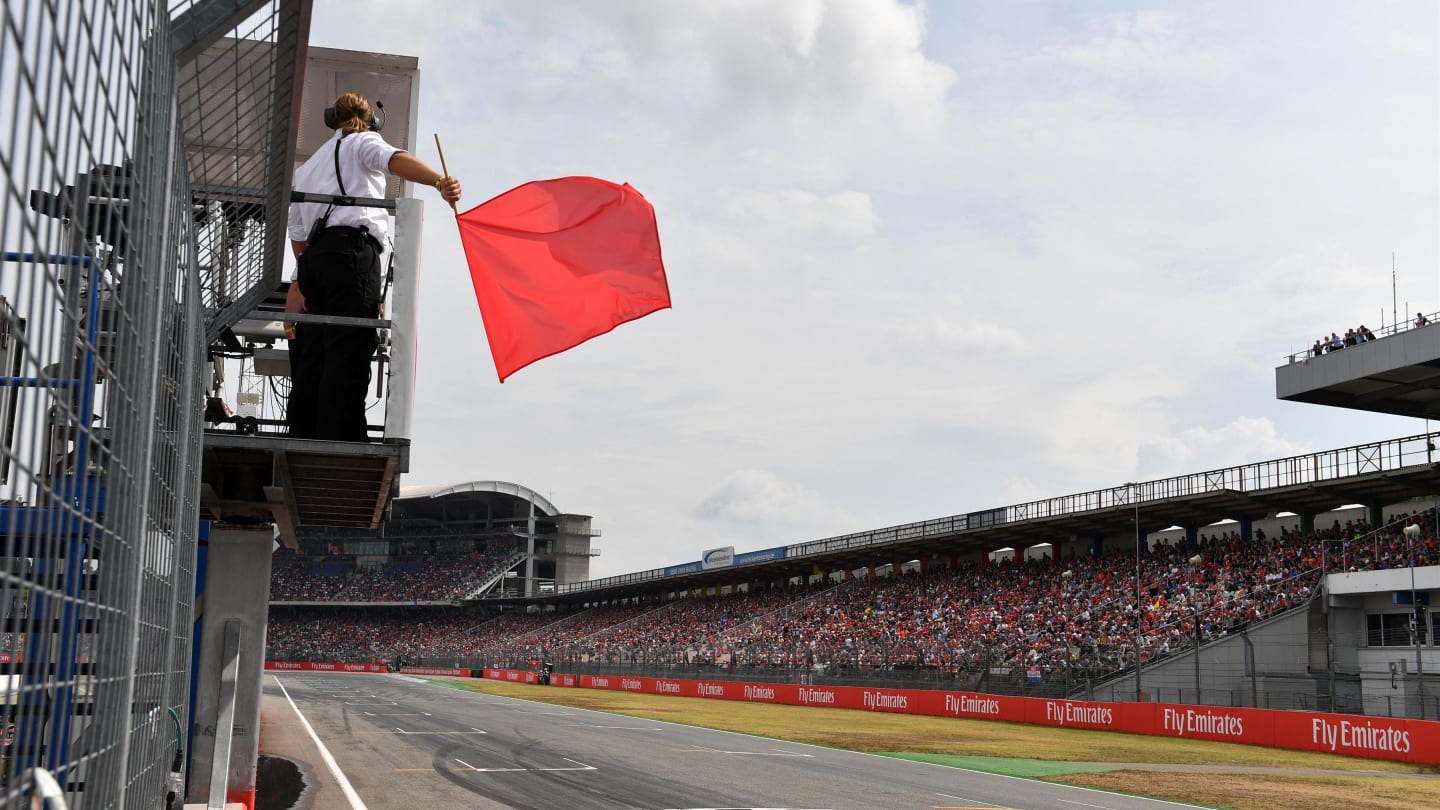 Red flag in Q2 at Formula One World Championship, Rd11, German Grand Prix, Qualifying, Hockenheim, Germany, Saturday 21 July 2018. © Mark Sutton/Sutton Images