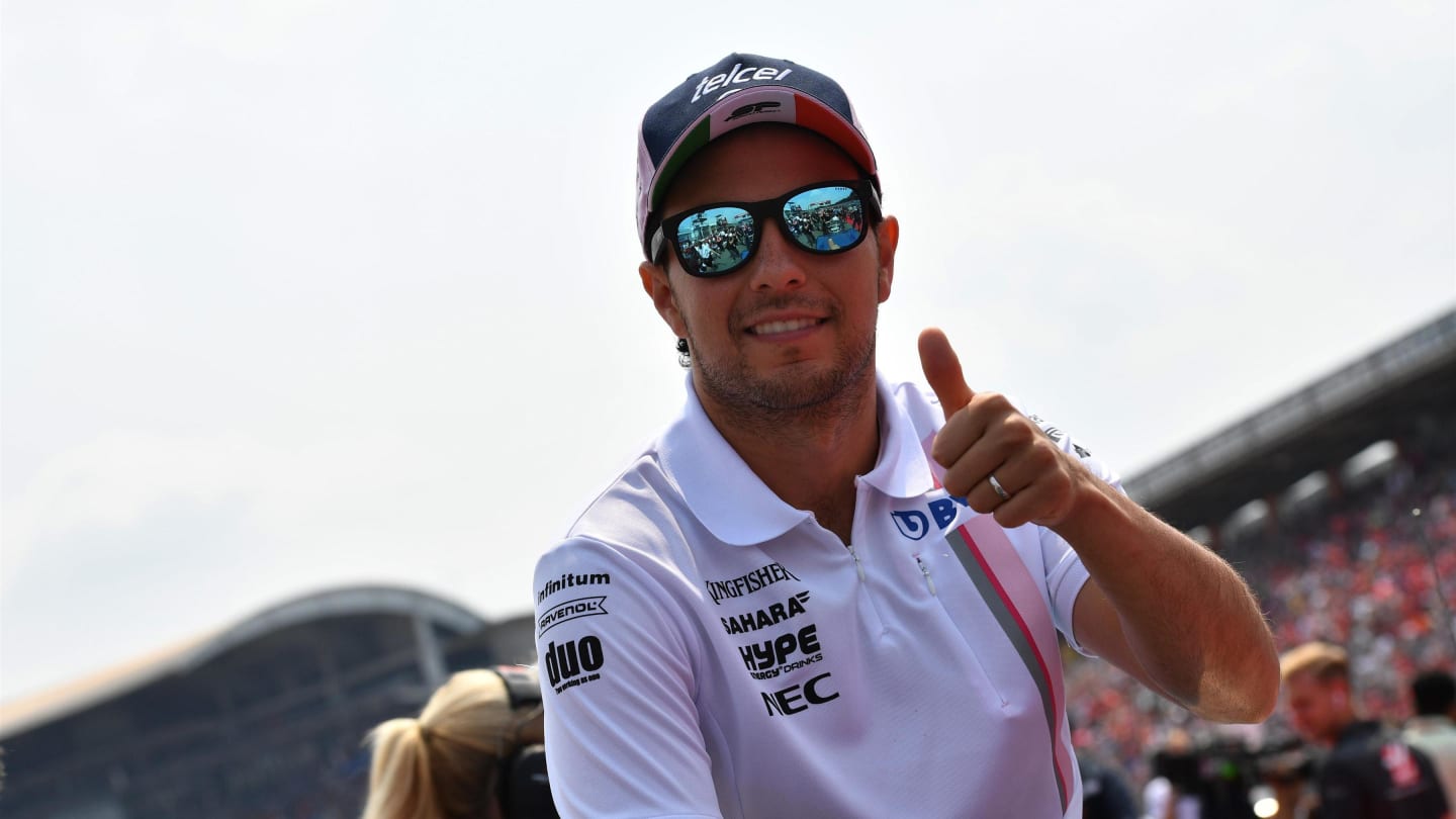 Sergio Perez (MEX) Force India on the drivers parade Formula One World Championship, Rd11, German Grand Prix, Race, Hockenheim, Germany, Sunday 22 July 2018. © Jerry Andre/Sutton Images