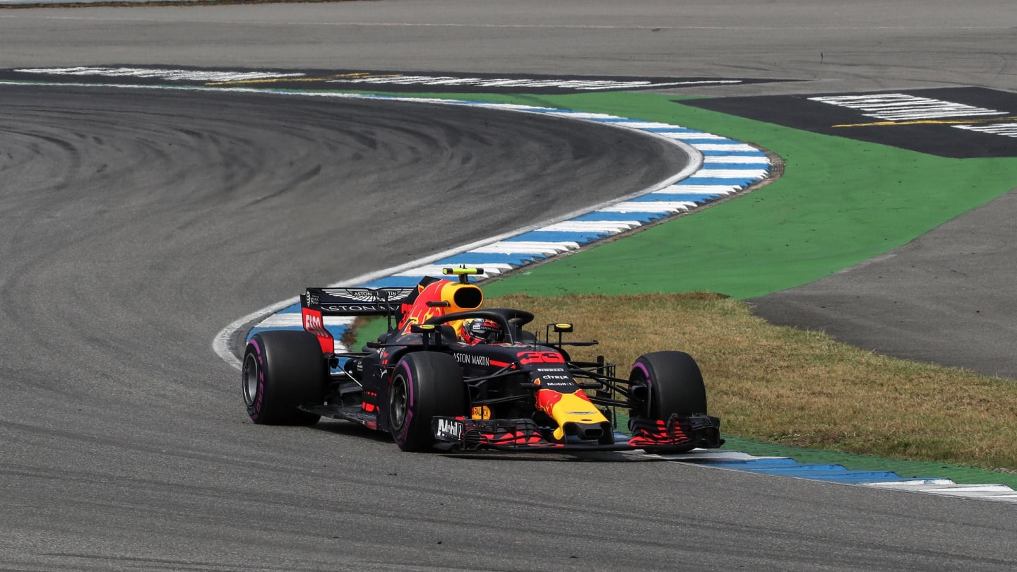 Max Verstappen (NED) Red Bull Racing RB14 at Formula One World Championship, Rd11, German Grand