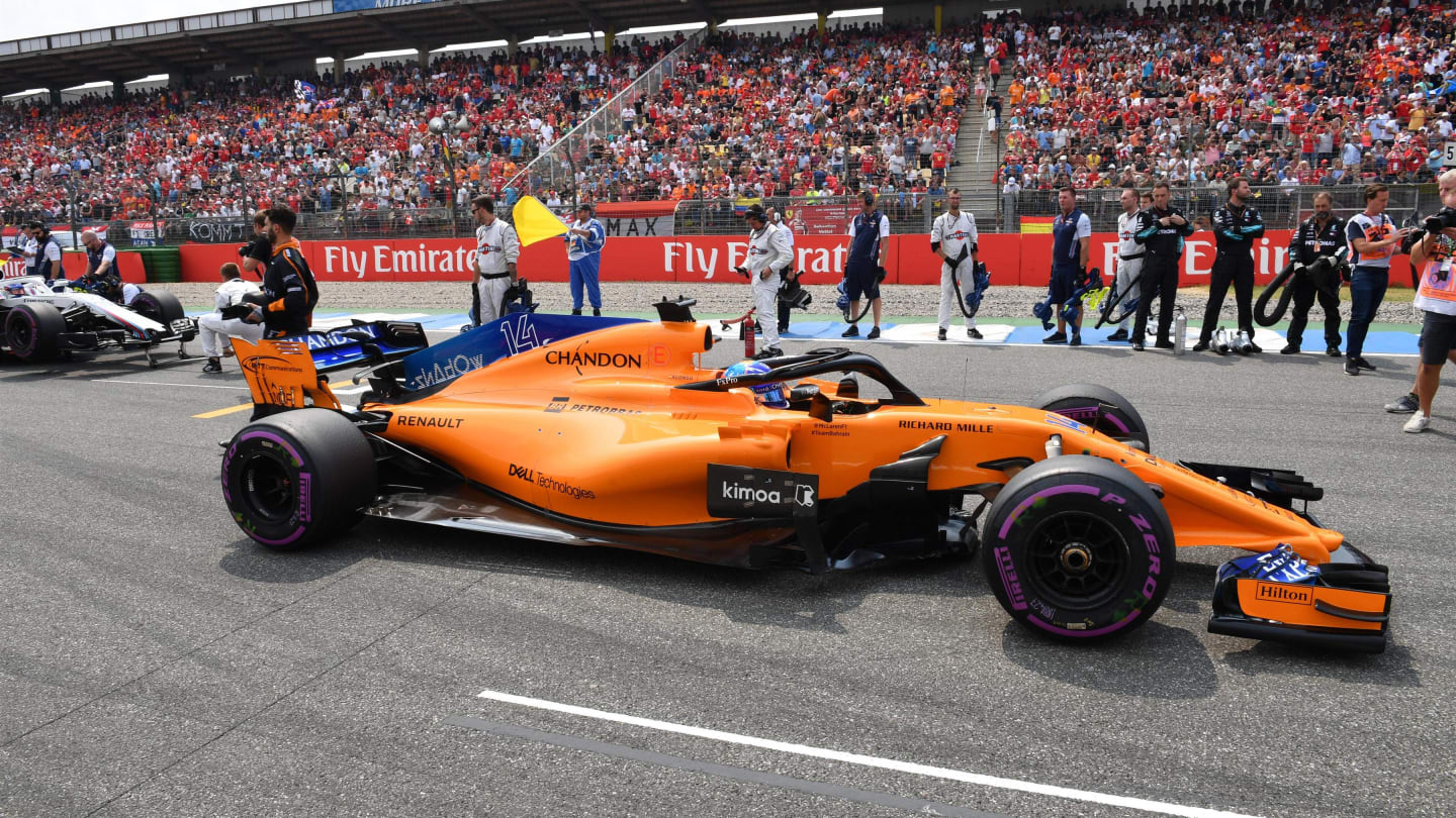 Fernando Alonso (ESP) McLaren MCL33 on the grid at Formula One World Championship, Rd11, German