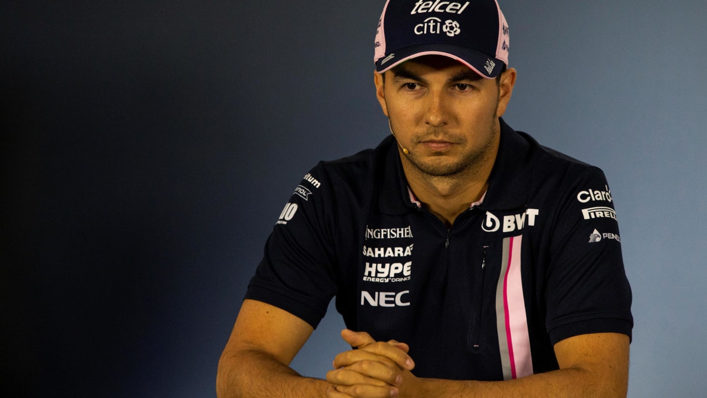 Sergio Perez (MEX) Force India in the Press Conference at Formula One World Championship, Rd11, German Grand Prix, Preparations, Hockenheim, Germany, Thursday 19 July 2018. © Manuel Goria/Sutton Images