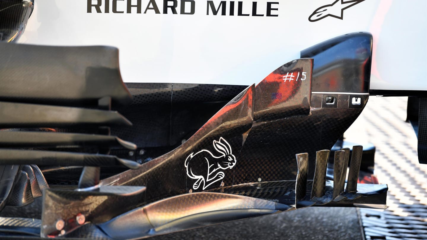 Haas VF-18 barge board detail at Formula One World Championship, Rd11, German Grand Prix, Preparations, Hockenheim, Germany, Thursday 19 July 2018. © Mark Sutton/Sutton Images