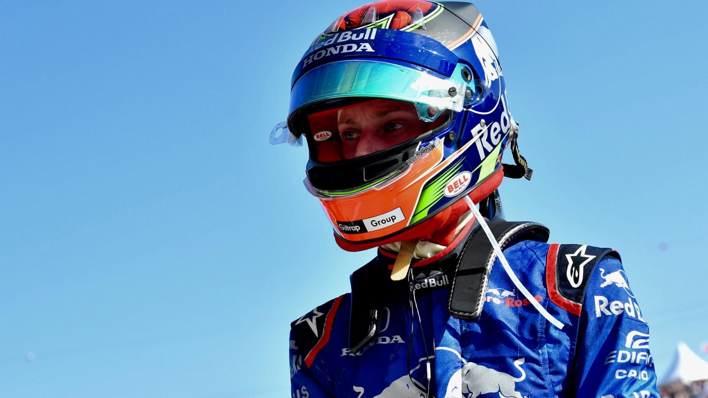 Brendon Hartley (NZL) Scuderia Toro Rosso in parc ferme at Formula One World Championship, Rd12,