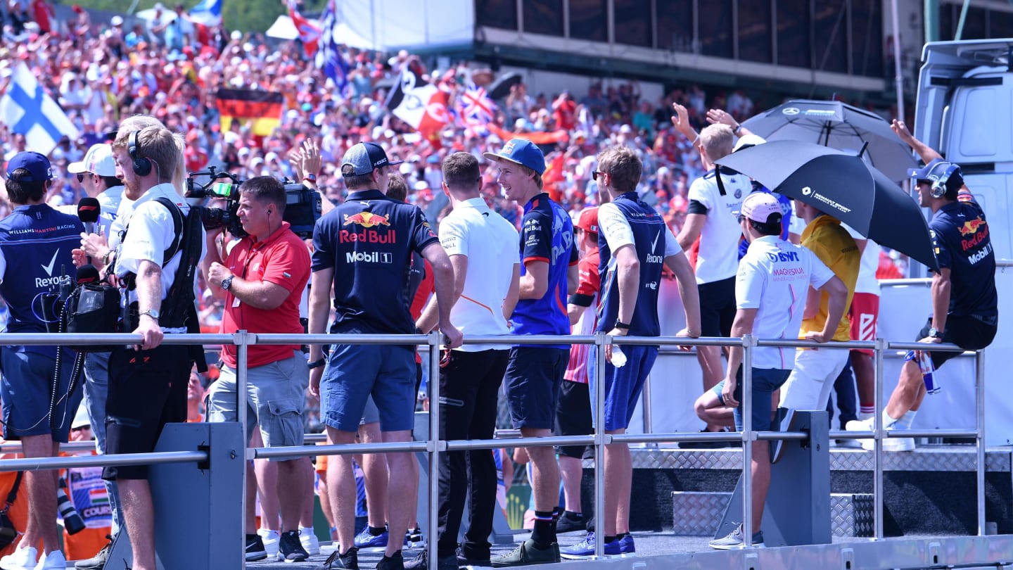 Drivers parade at Formula One World Championship, Rd12, Hungarian Grand Prix, Race, Hungaroring, Hungary, Sunday 29 July 2018. © Mark Sutton/Sutton Images