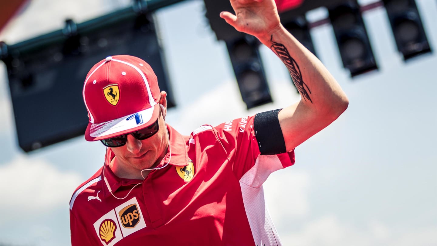 Kimi Raikkonen (FIN) Ferrari on the drivers parade at Formula One World Championship, Rd12,