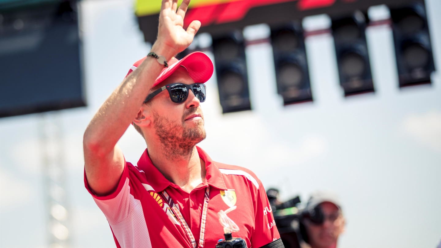 Sebastian Vettel (GER) Ferrari on the drivers parade at Formula One World Championship, Rd12,