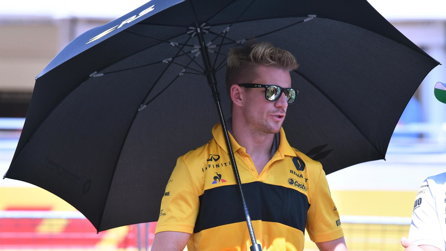 Nico Hulkenberg (GER) Renault Sport F1 Team on the drivers parade at Formula One World Championship, Rd12, Hungarian Grand Prix, Race, Hungaroring, Hungary, Sunday 29 July 2018. © Mark Sutton/Sutton Images