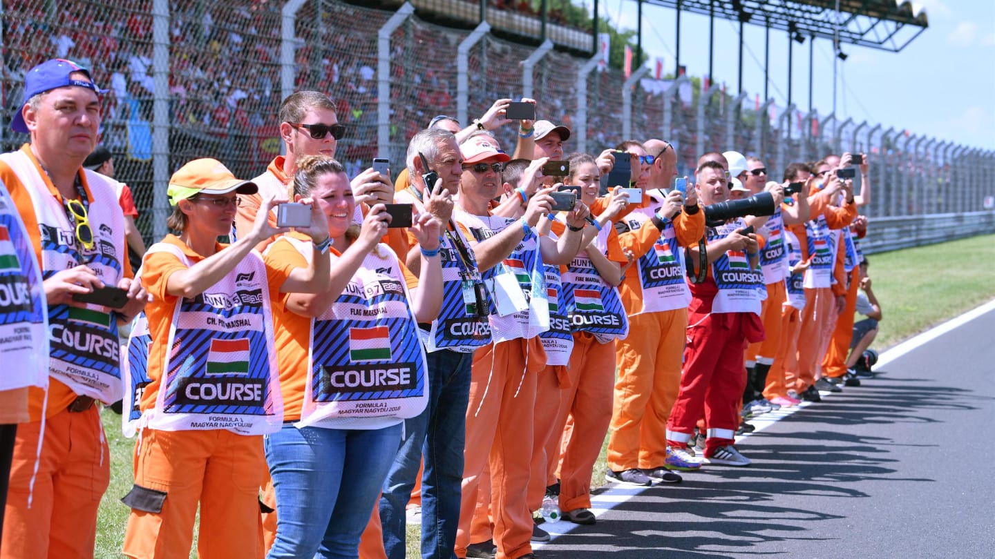 Marshals at Formula One World Championship, Rd12, Hungarian Grand Prix, Race, Hungaroring, Hungary, Sunday 29 July 2018. © Mark Sutton/Sutton Images