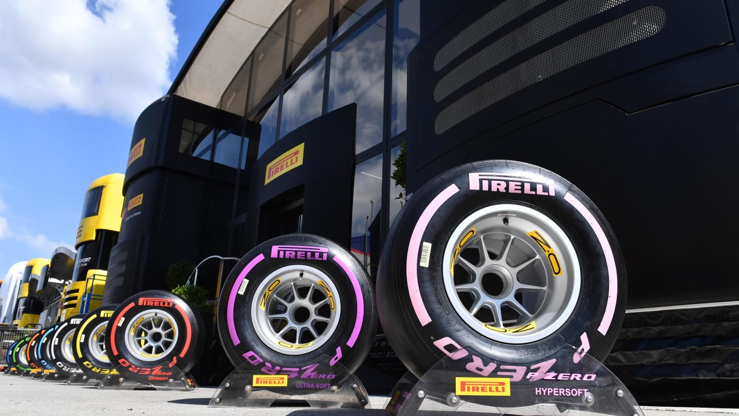 Pirelli tyres at Formula One World Championship, Rd12, Hungarian Grand Prix, Preparations, Hungaroring, Hungary, Thursday 26 July 2018. © Mark Sutton/Sutton Images