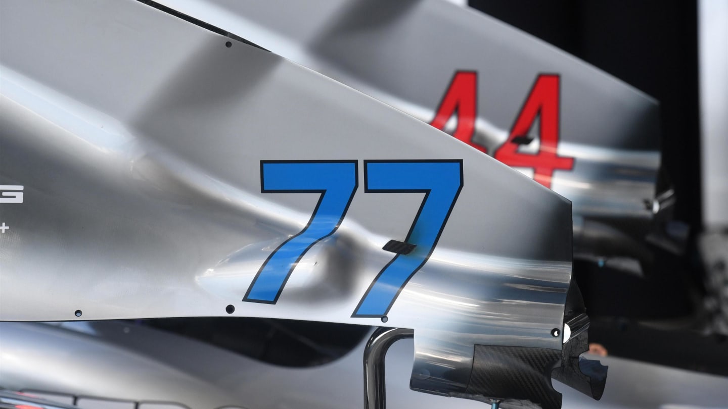 Mercedes-AMG F1 W09 EQ Power+ bodywork detail at Formula One World Championship, Rd12, Hungarian Grand Prix, Preparations, Hungaroring, Hungary, Thursday 26 July 2018. © Mark Sutton/Sutton Images