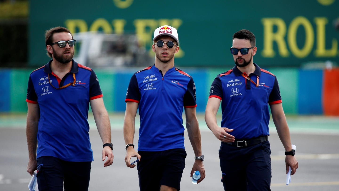 Pierre Gasly (FRA) Scuderia Toro Rosso walks the track at Formula One World Championship, Rd12, Hungarian Grand Prix, Preparations, Hungaroring, Hungary, Thursday 26 July 2018. © Manuel Goria/Sutton Images
