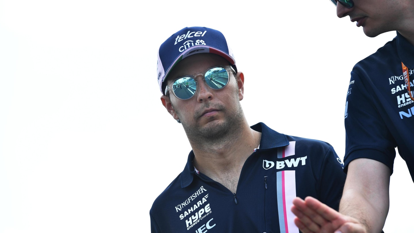 Sergio Perez (MEX) Force India walks the track at Formula One World Championship, Rd12, Hungarian Grand Prix, Preparations, Hungaroring, Hungary, Thursday 26 July 2018. © Jerry Andre/Sutton Images