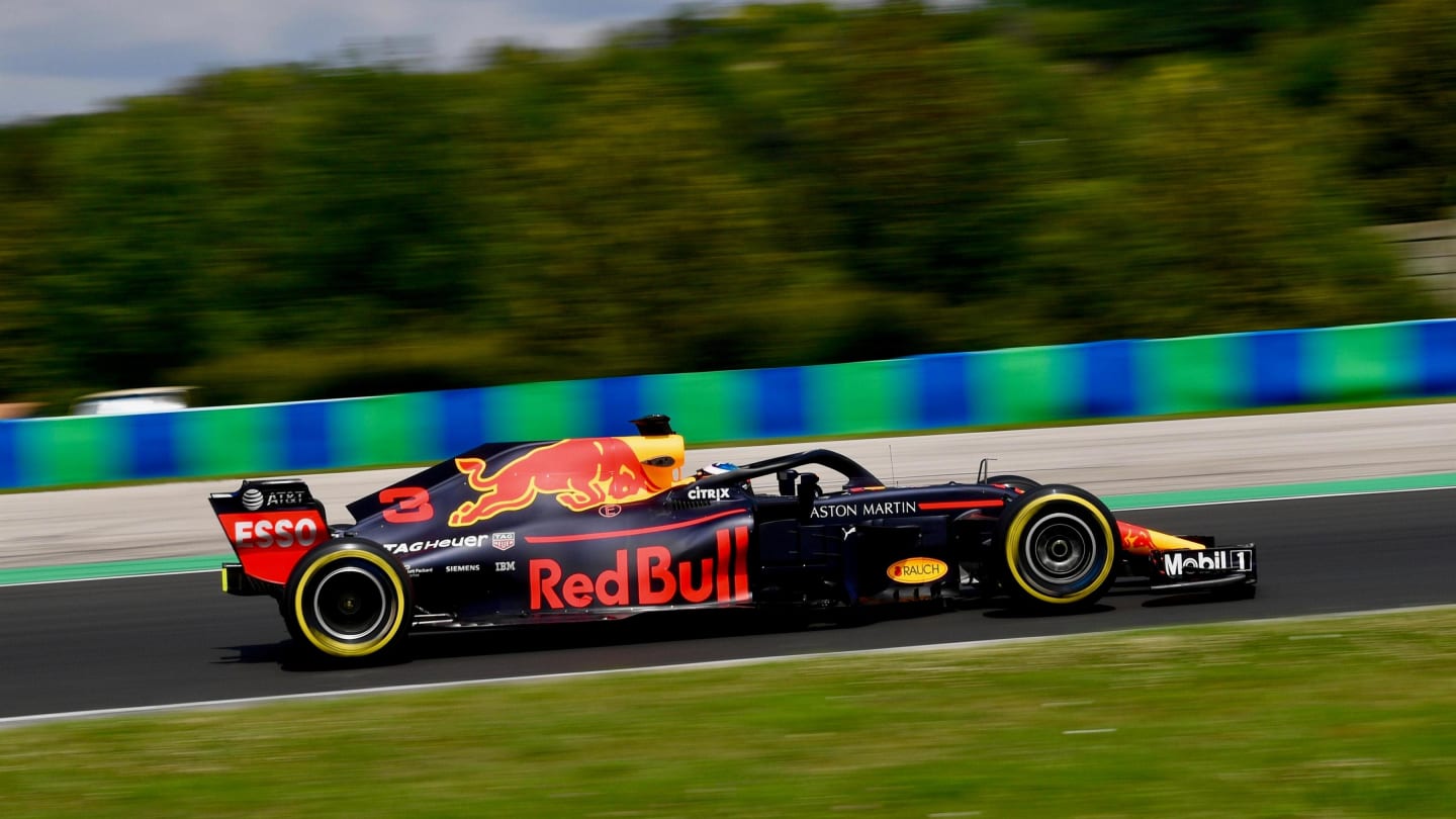 Daniel Ricciardo (AUS) Red Bull Racing RB14 at Formula One Testing, Day One, Hungaroring, Hungary,