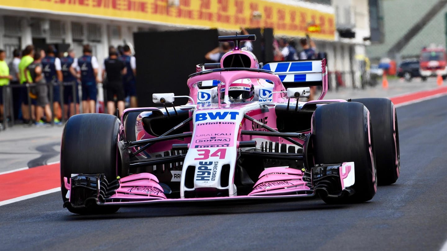 Sergio Perez (MEX) Force India VJM11 at Formula One Testing, Day Two, Hungaroring, Hungary,