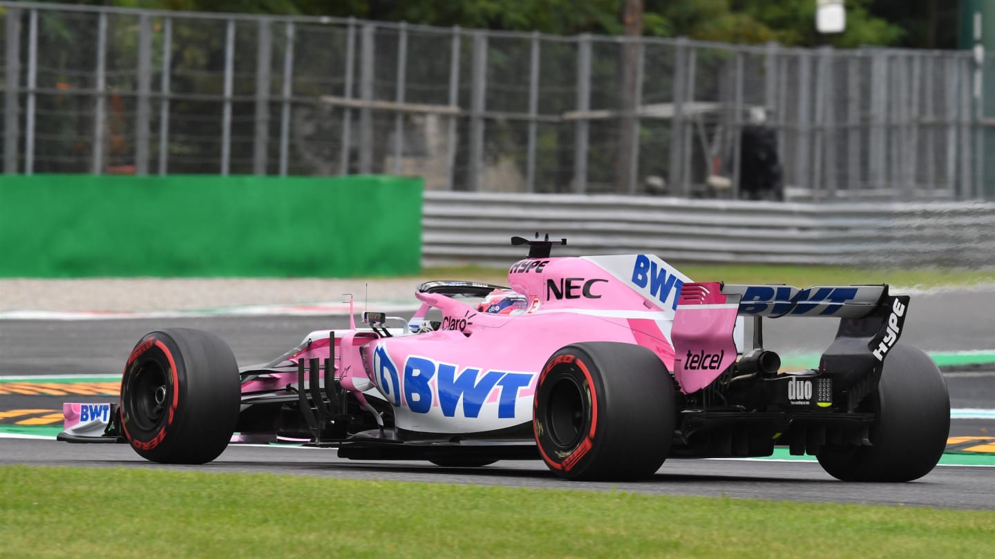 Sergio Perez, Racing Point Force India VJM11 at Formula One World Championship, Rd14, Italian Grand Prix, Practice, Monza, Italy, Friday 31 August 2018. © Jerry Andre/Sutton Images