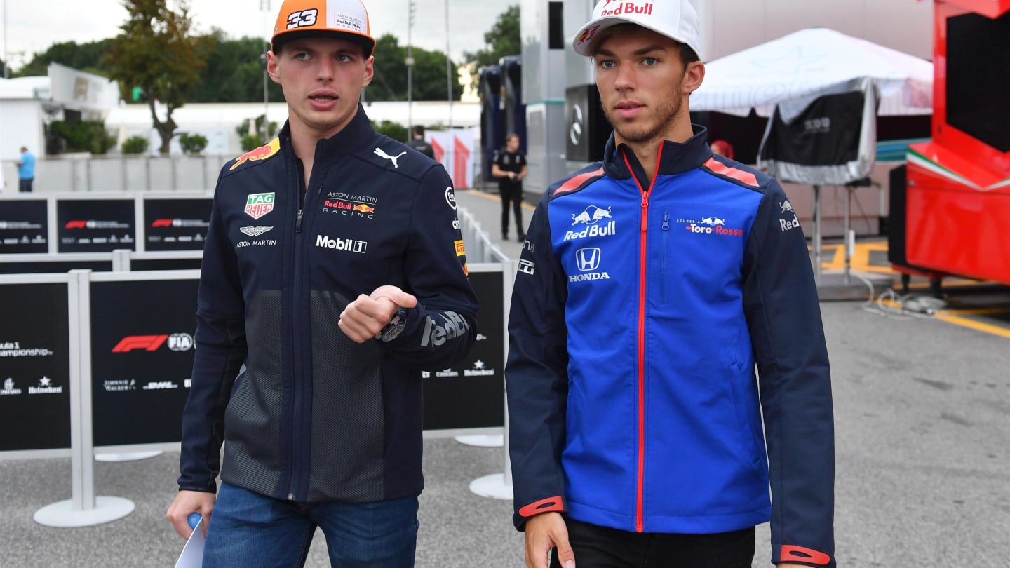 Max Verstappen, Red Bull Racing and Pierre Gasly, Scuderia Toro Rosso at Formula One World