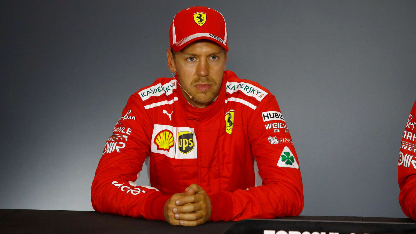 Sebastian Vettel, Ferrari in press conferenceat Formula One World Championship, Rd14, Italian Grand Prix, Qualifying, Monza, Italy, Saturday 1 September 2018. © Manuel Goria/Sutton Images