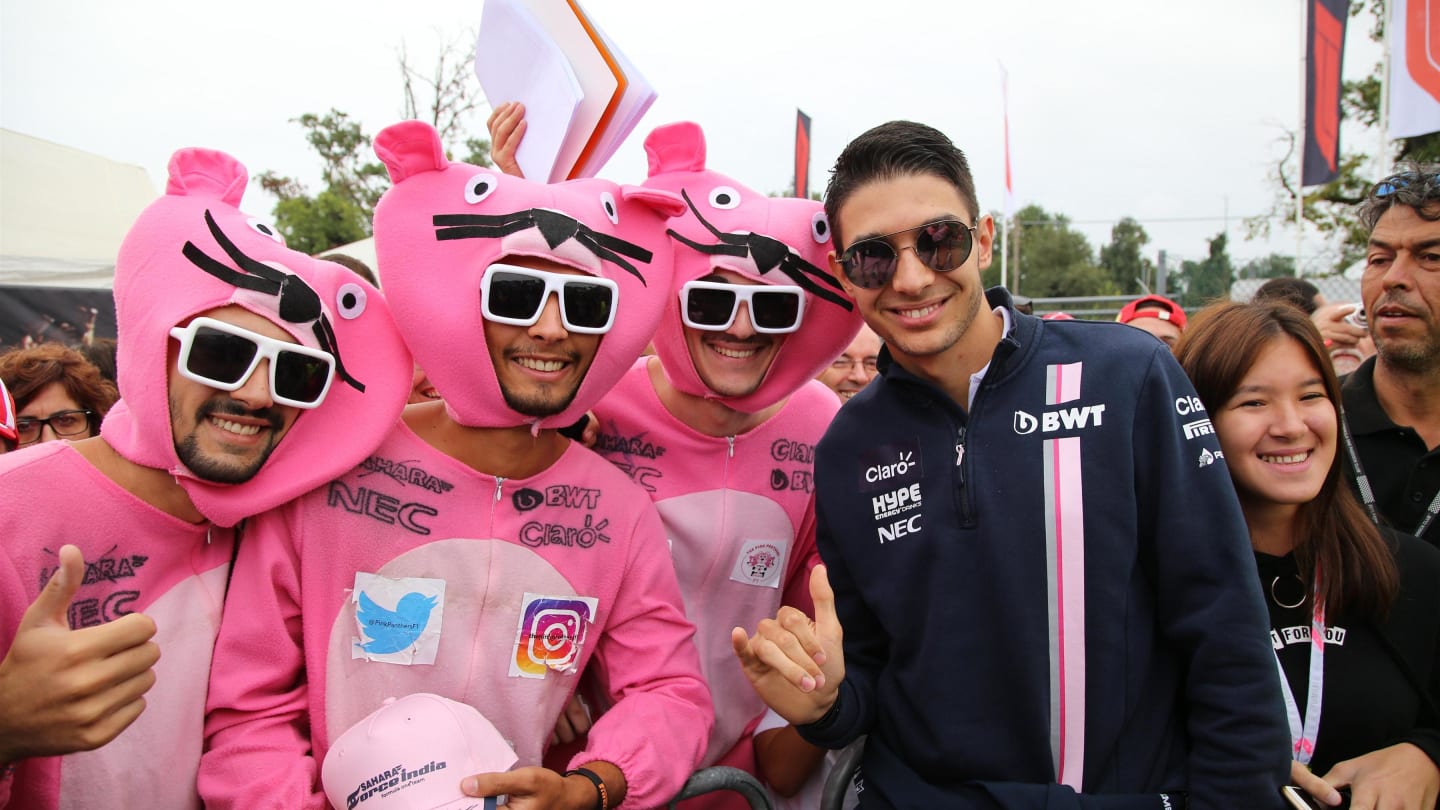 From Sunday... Esteban Ocon, Racing Point Force India F1 Team and Pink Panthers at Formula One World Championship, Rd14, Italian Grand Prix, Race, Monza, Italy, Sunday 2 September 2018. © Jerry Andre/Sutton Images