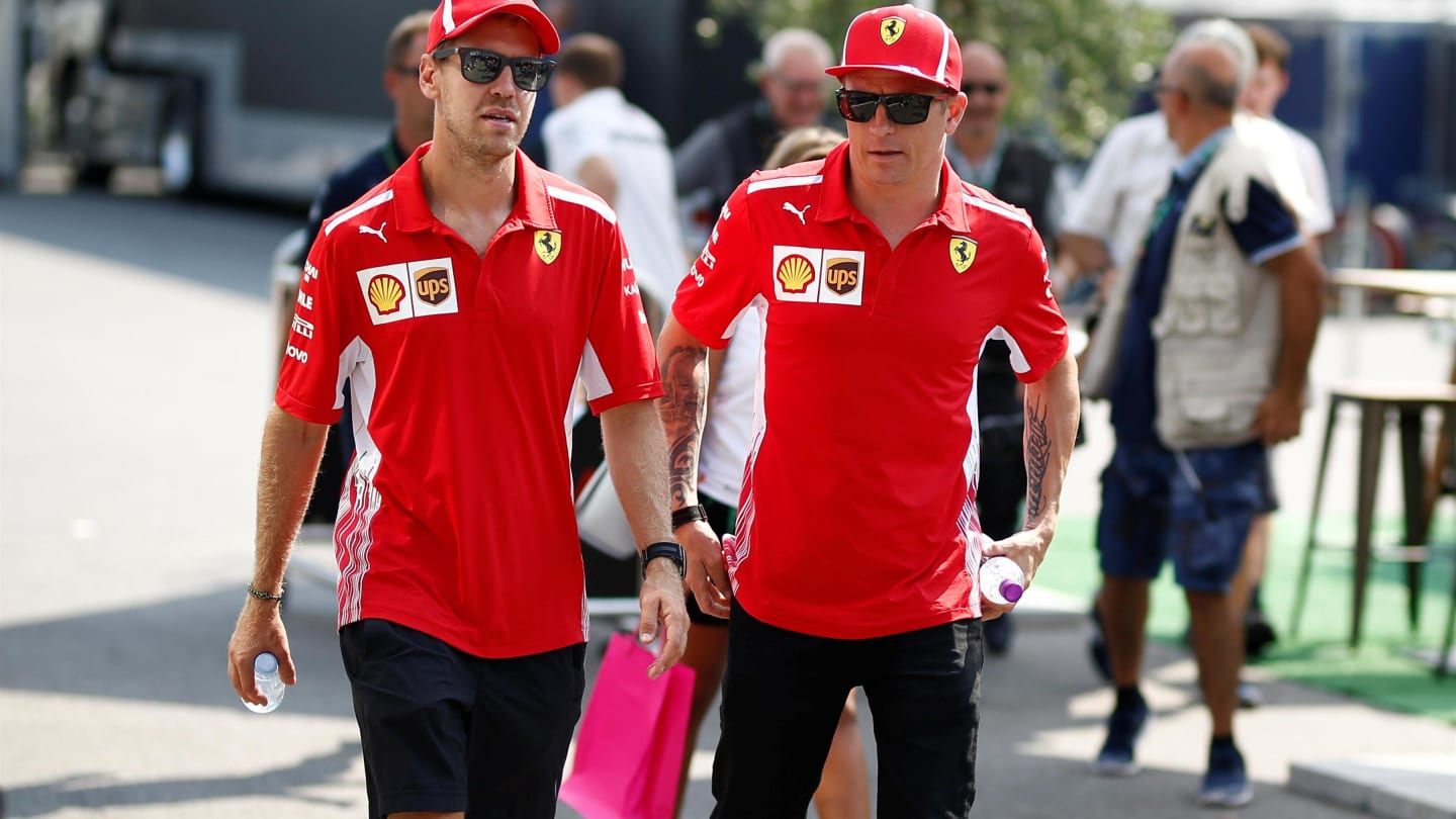 Sebastian Vettel, Ferrari and Kimi Raikkonen, Ferrari at Formula One World Championship, Rd14,