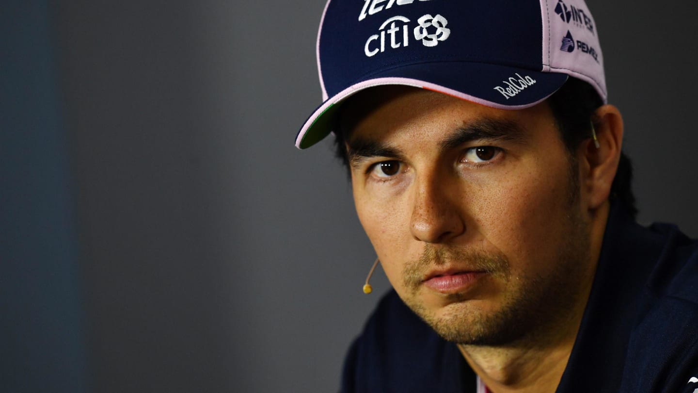 Sergio Perez, Racing Point Force India F1 Team in the Press Conference at Formula One World