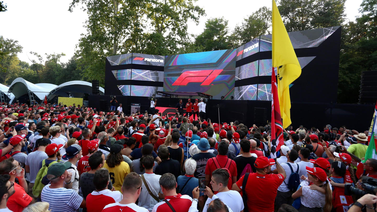 Fans at the Fan Zone at Formula One World Championship, Rd14, Italian Grand Prix, Preparations,