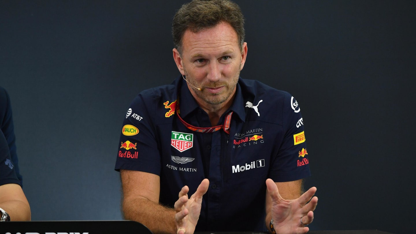 Christian Horner, Red Bull Racing Team Principal in the Press Conference at Formula One World