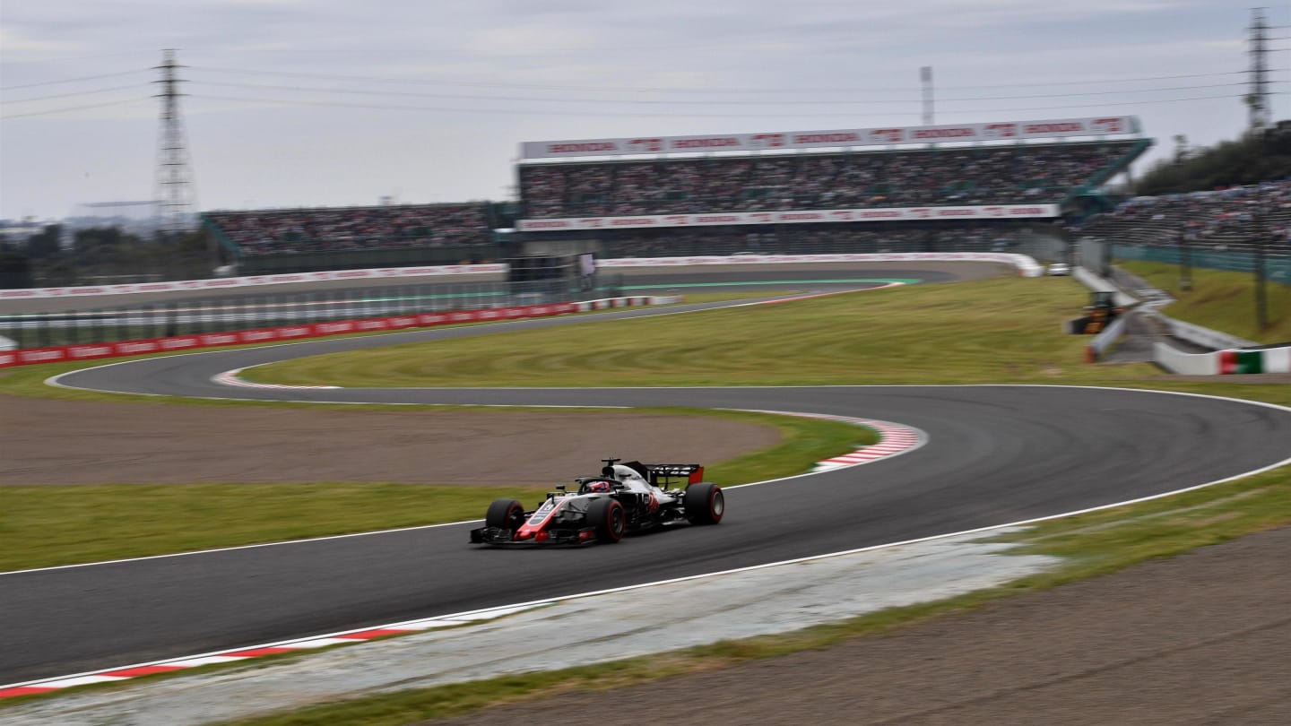 Romain Grosjean, Haas F1 Team VF-18 at Formula One World Championship, Rd17, Japanese Grand Prix,