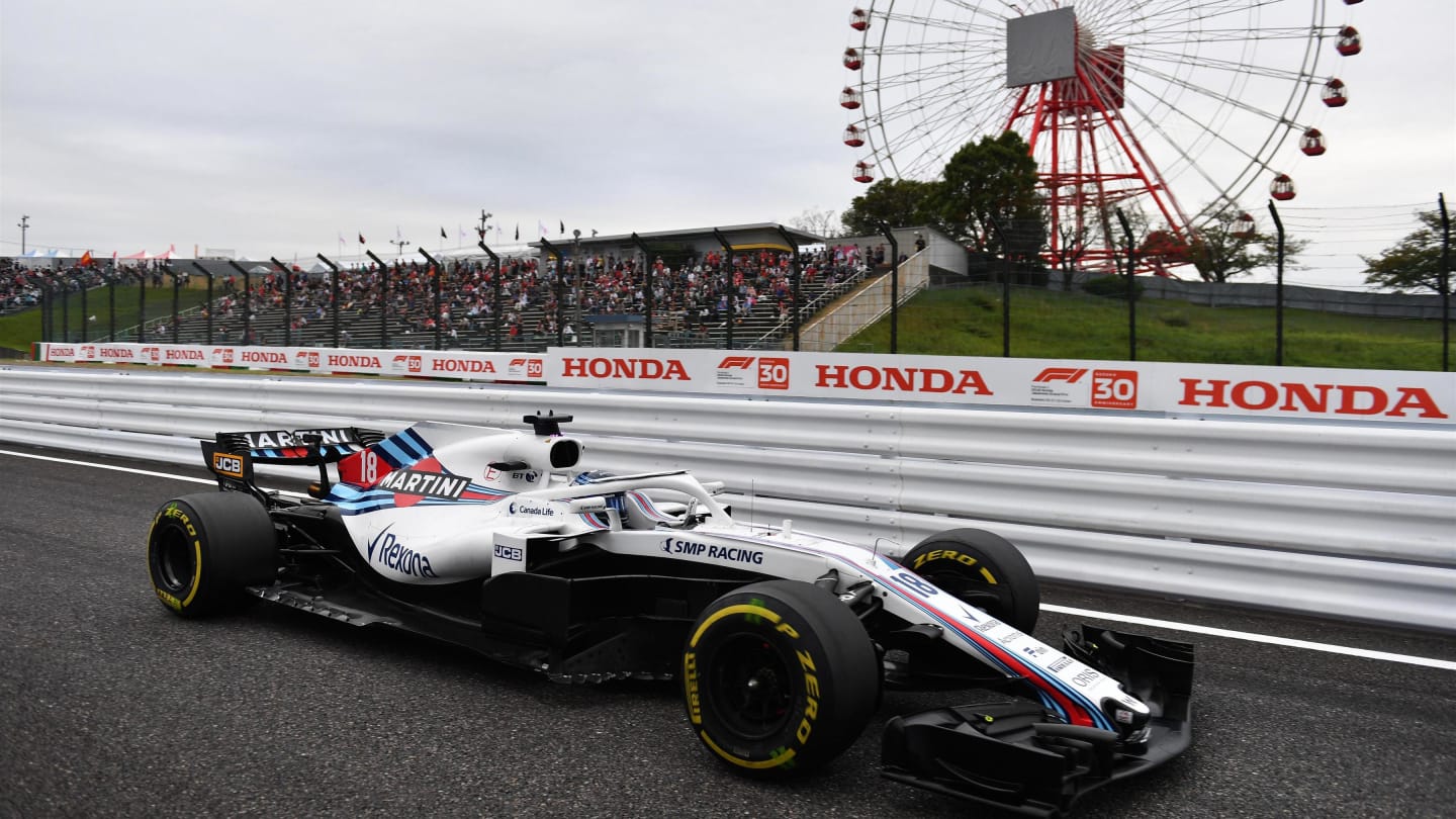 Lance Stroll, Williams FW41 at Formula One World Championship, Rd17, Japanese Grand Prix, Practice,