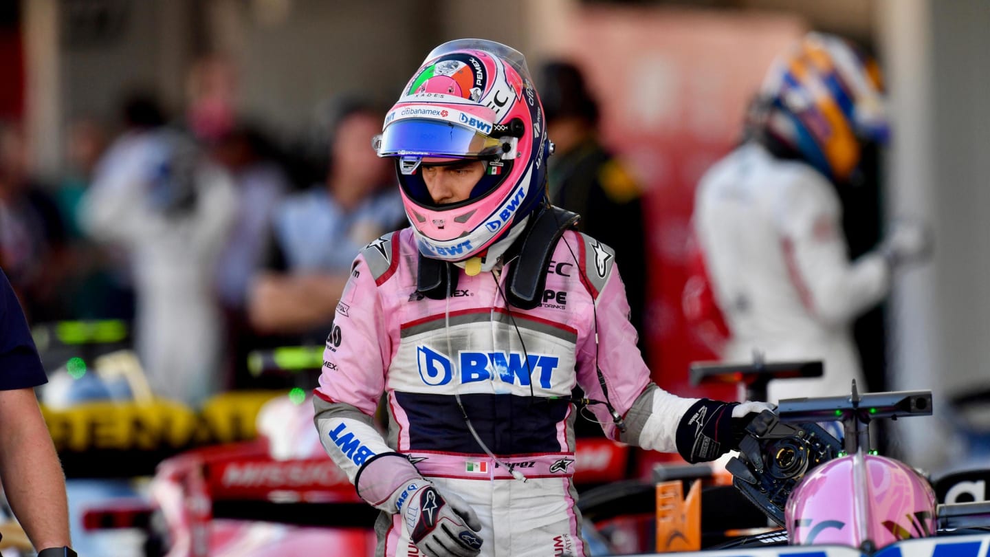 Sergio Perez, Racing Point Force India F1 Team in parc ferme at Formula One World Championship,