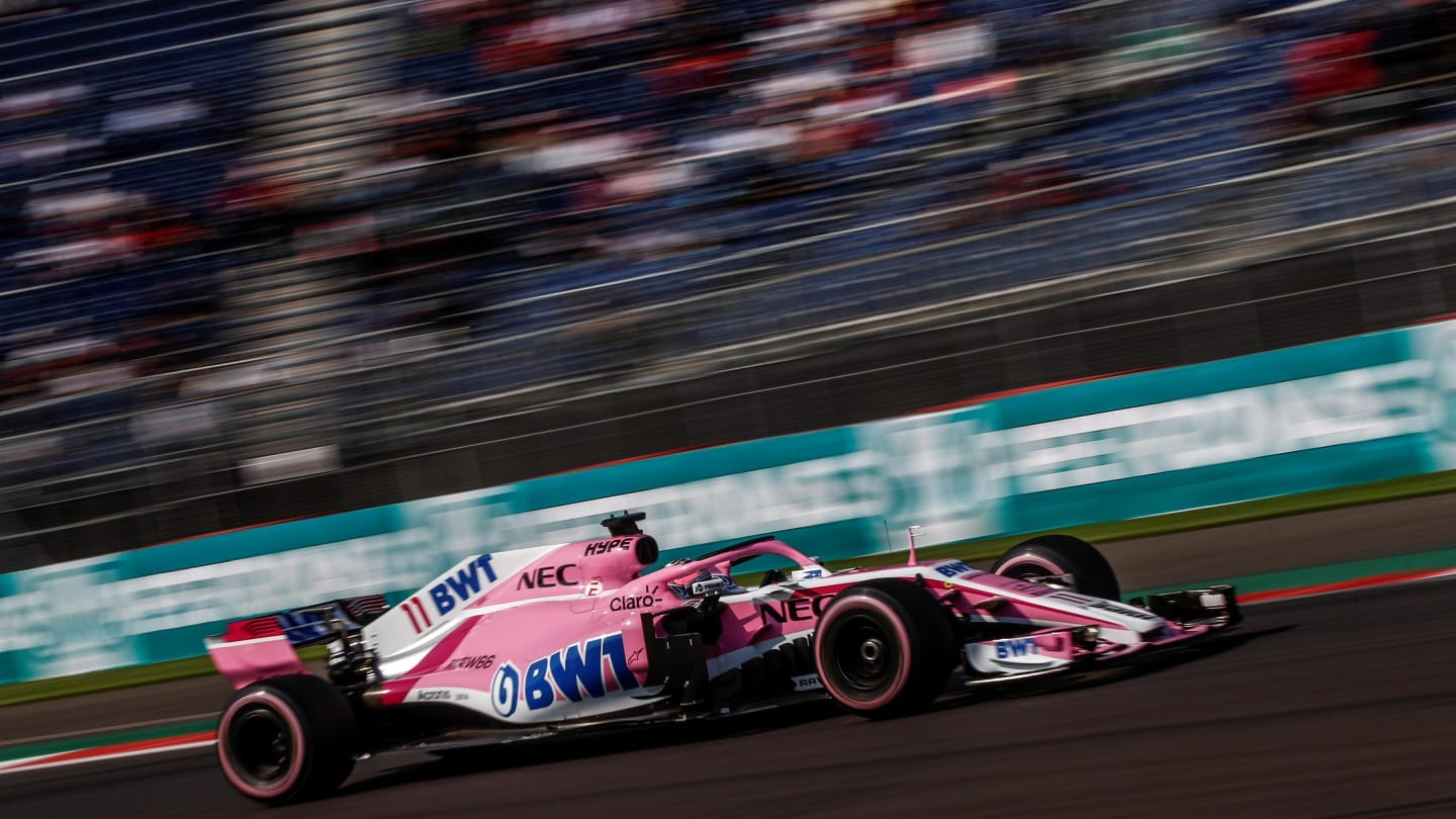 Sergio Perez, Racing Point Force India VJM11 at Formula One World Championship, Rd19, Mexican Grand Prix, Practice, Circuit Hermanos Rodriguez, Mexico City, Mexico, Friday 26 October 2018.